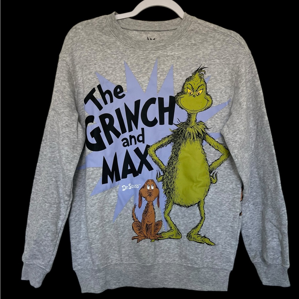Dr. Seuss The Grinch & Max Gray Sweatshirt XS How the Grinch Stole Christmas